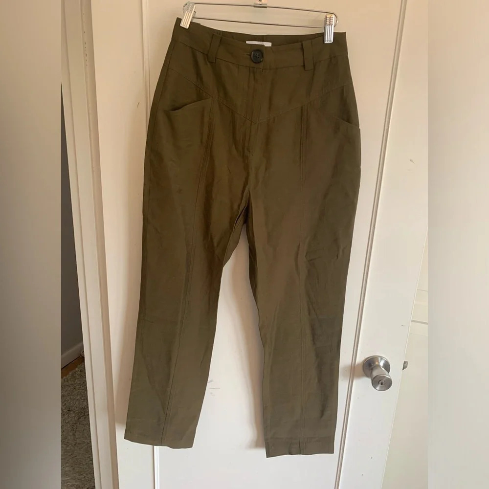 Suncoo Paris high rise lightweight pants. Army green size small,  casual